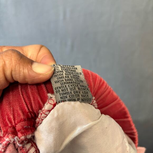 Blue Topic Denim Joggers Red Stretchy Waist Drawstring Womens Medium Streetwear - Picture 10 of 13